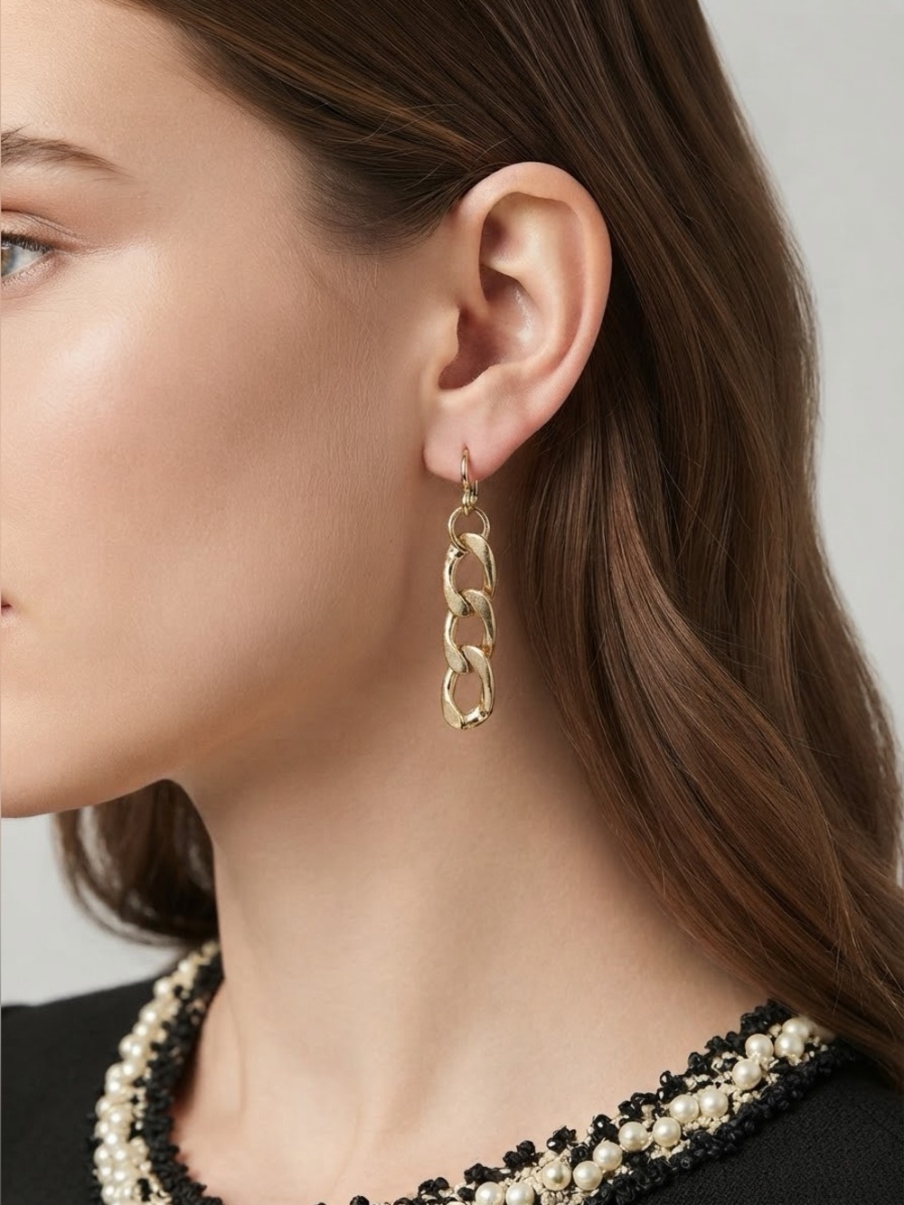 Chunky Curb Chain Drop Earrings | Cuban Link Fishhook Dangle Earrings